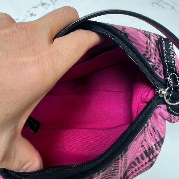 Coach Wool Plaid Handbag in Pink 100% Wool - Picture 15 of 16